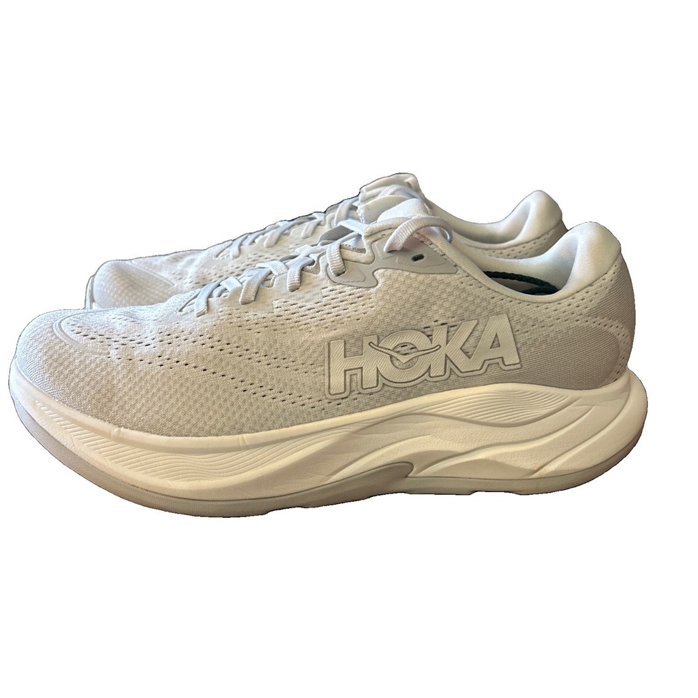 Men's Hoka One One Rincon 4 Light Grey Walking Running Shoes Size 10 Wide 2E